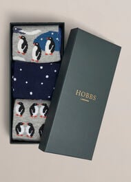 Penguin Sock Set, Blue Multi, hi-res