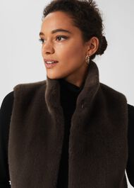 Verena Faux Fur Gilet, Charcoal Grey, hi-res