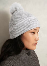 Carys Knit Hat, Light Grey, hi-res