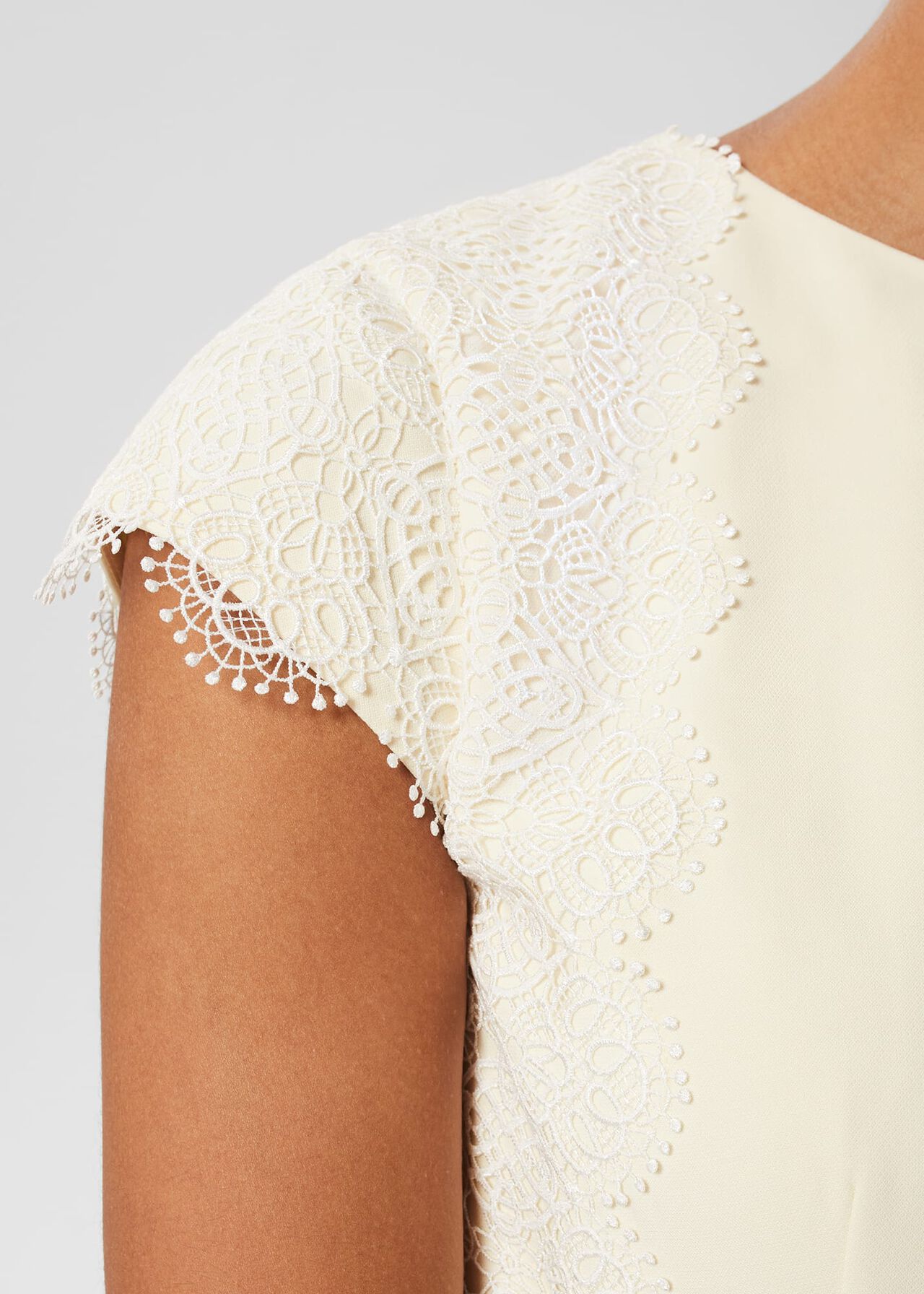 Valentina Lace Shift Dress, Pale Yellow, hi-res