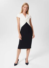 Jaci Dress, Ivory Navy, hi-res