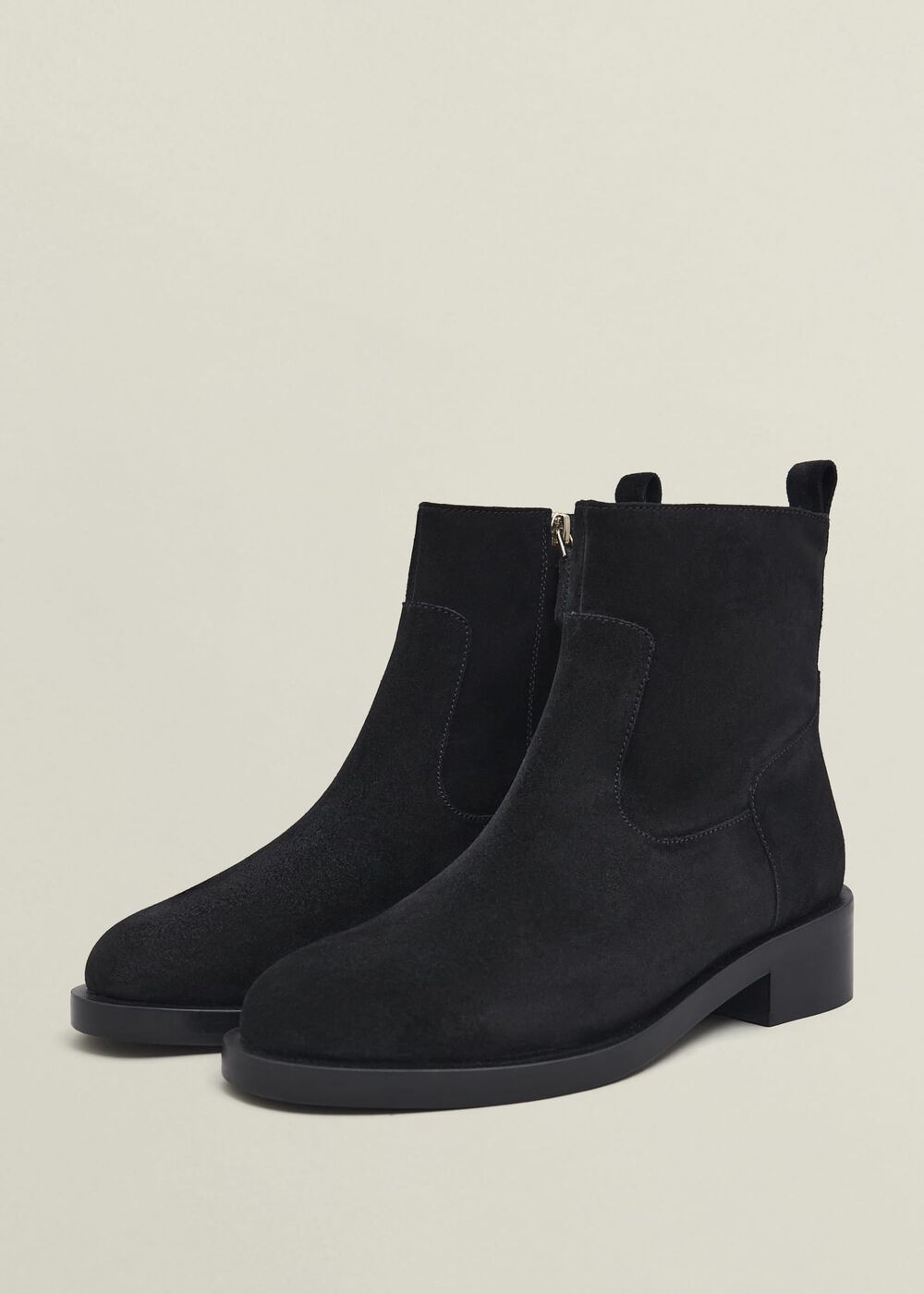 Georgie Suede Ankle Boots, Black, hi-res