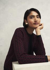 Perrie Knitted Jacket, Black Rhubarb, hi-res