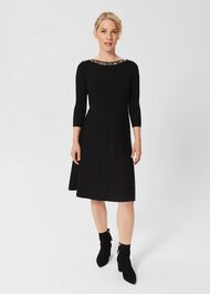 Petite Emily Sequin Dress, Black, hi-res