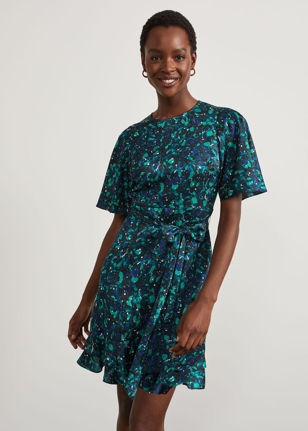 Adley Printed A Line Dress, Navy Multi, hi-res