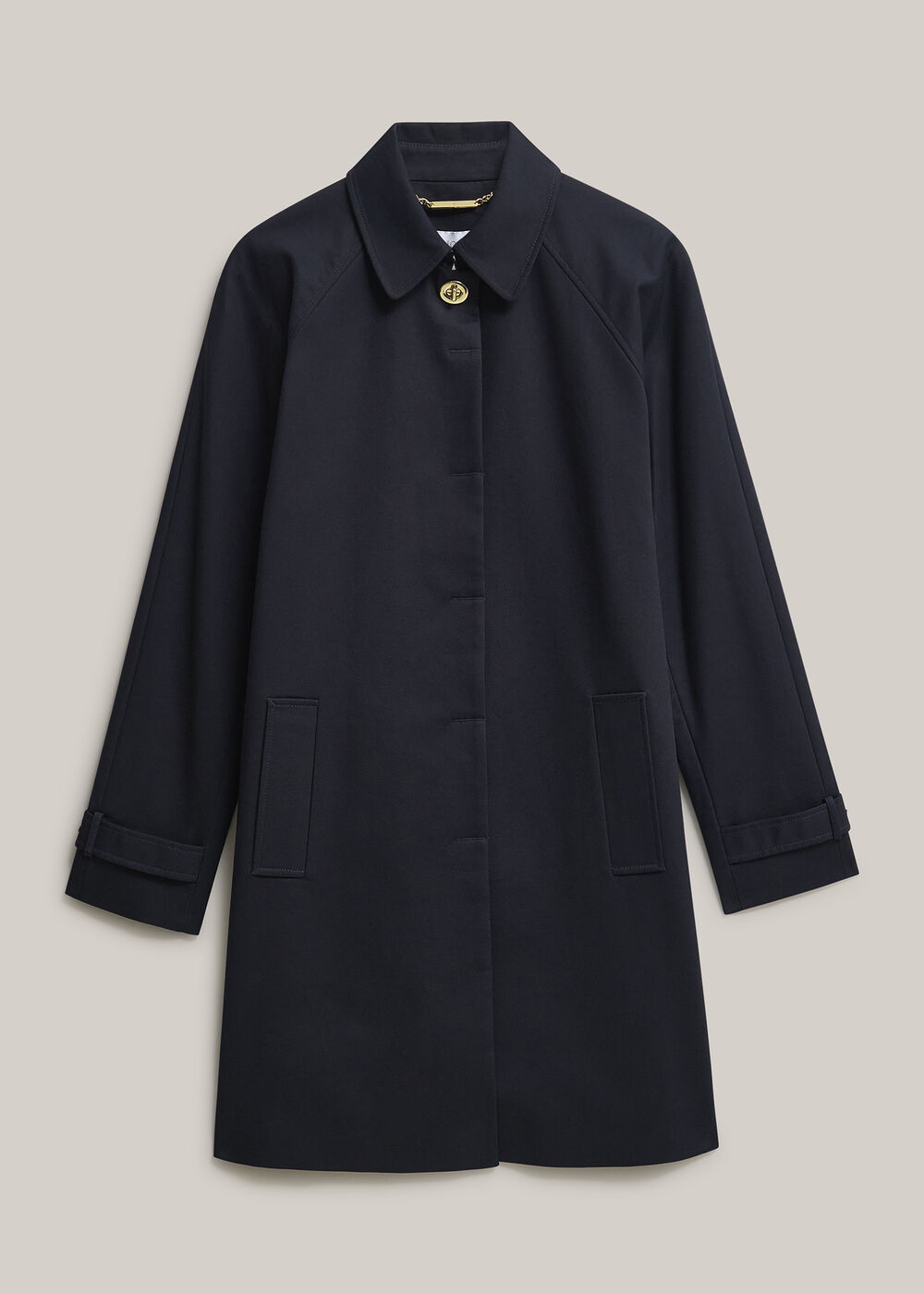 Vivienne Shower Resistant Trench Coat, Navy, hi-res