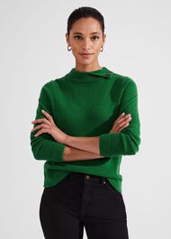 Talia Wool Cashmere Jumper, Cadmium Green, hi-res