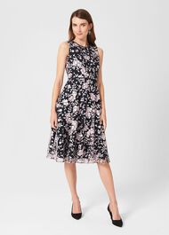 Scarlett Embroidered Dress, Navy Multi, hi-res