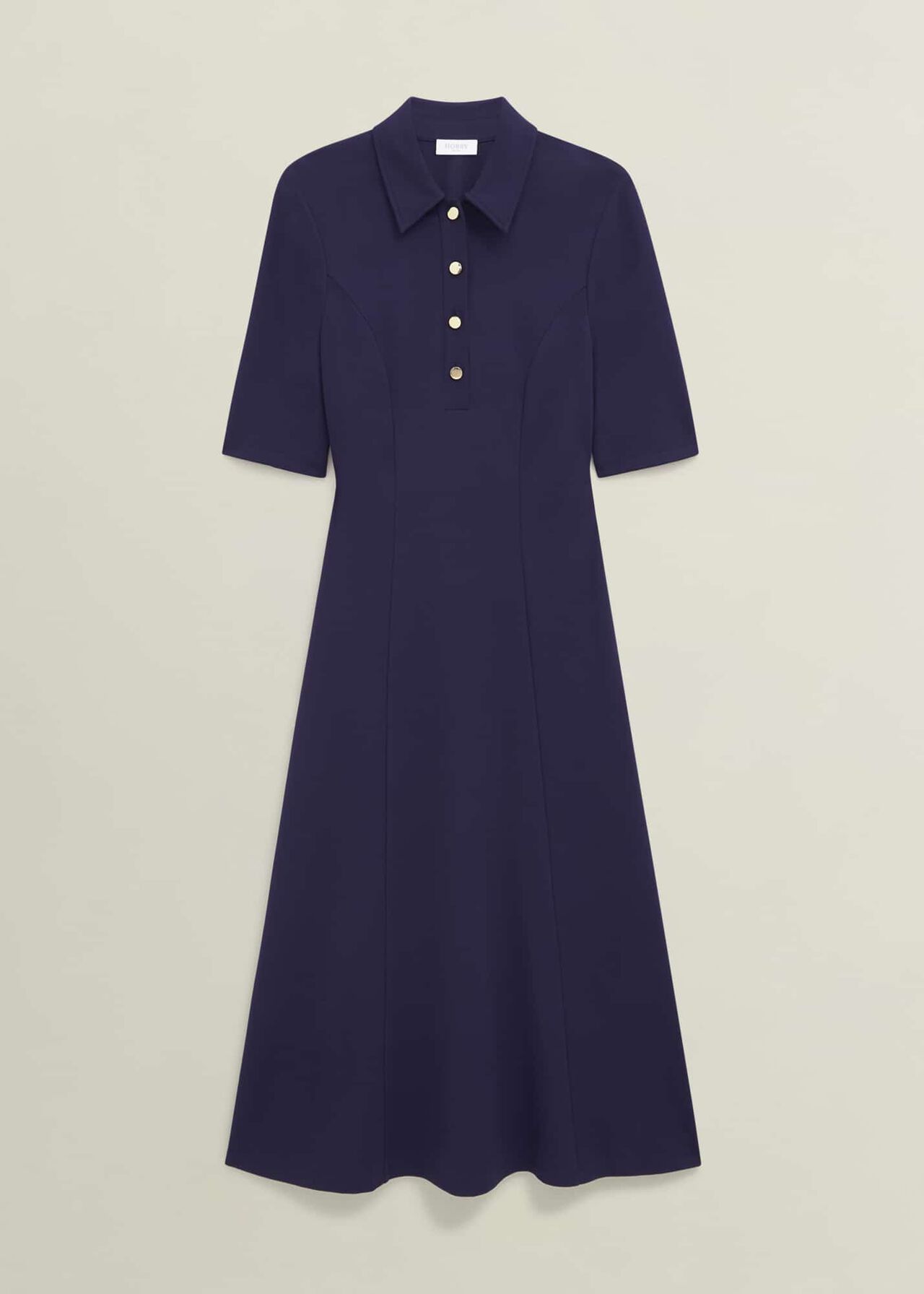 Azaria Ponte Dress, True Navy, hi-res