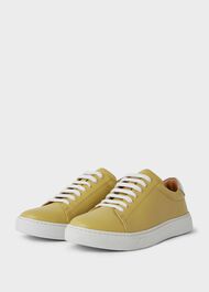 Hollie Leather Trainers, Citron, hi-res