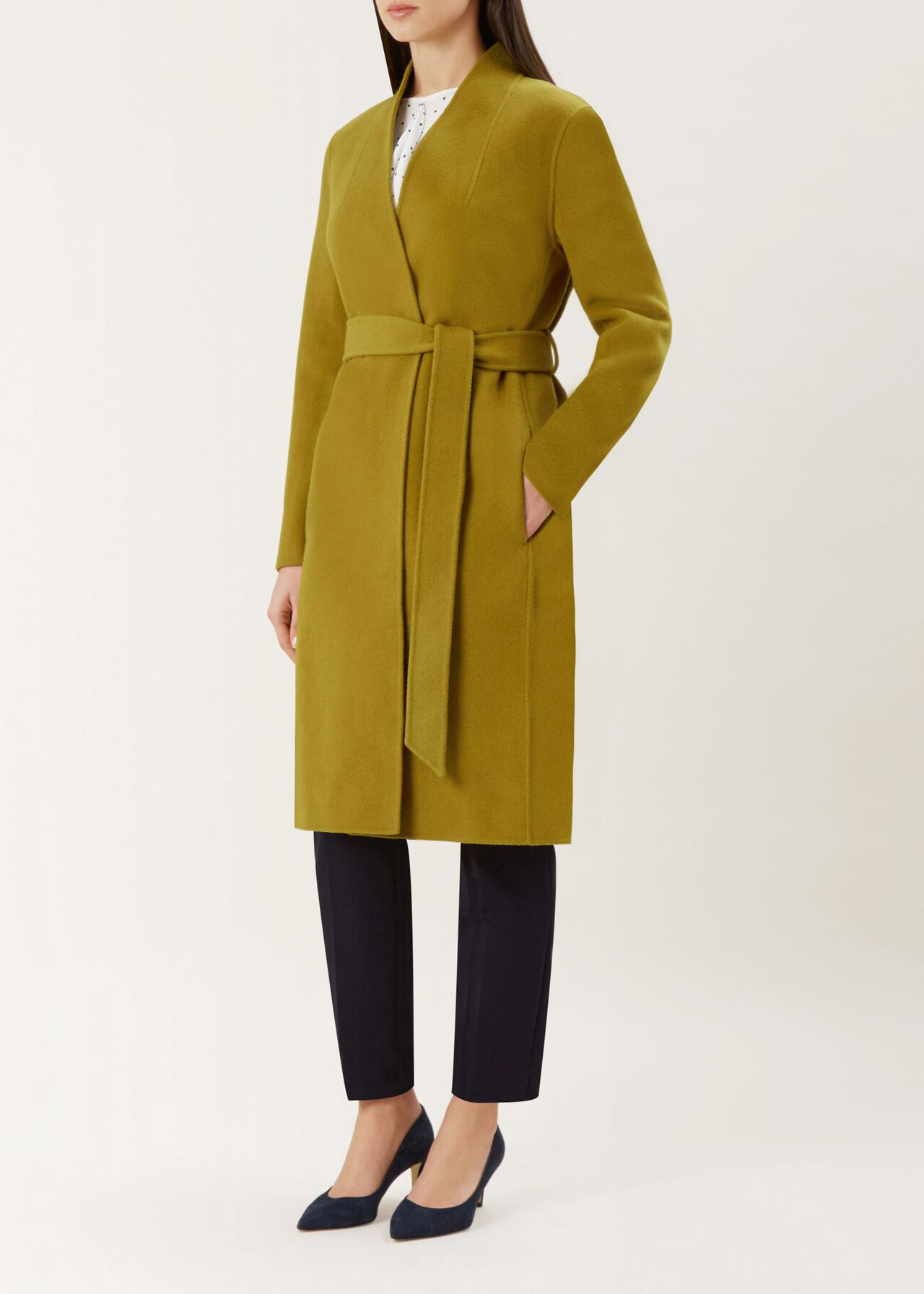 Elisa Wool Blend Coat, Ochre, hi-res