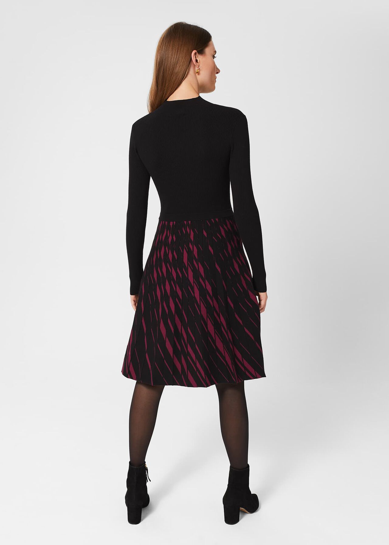 Reva Knit Dress, Black Plum, hi-res