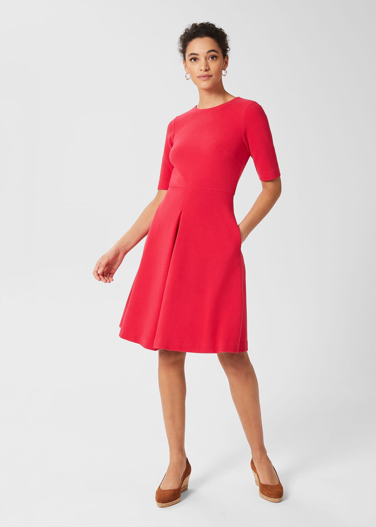 Lexia Jersey Dress, Magenta, hi-res