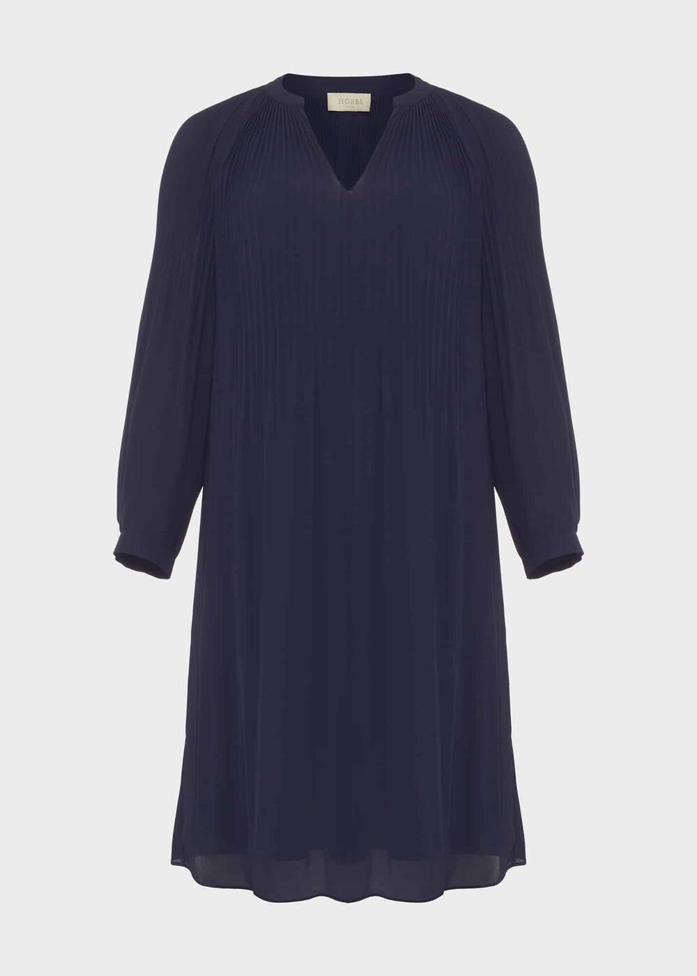 Emilia Pleated Dress, French Blue, hi-res