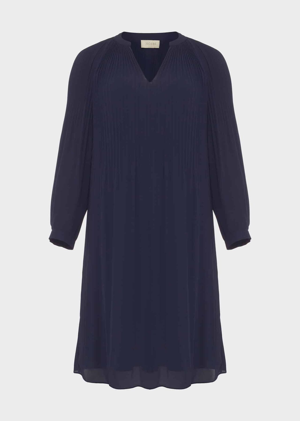 Emilia Pleated Dress, French Blue, hi-res