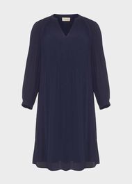 Emilia Pleated Dress, French Blue, hi-res