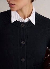Coco Cotton Cardigan, Navy, hi-res