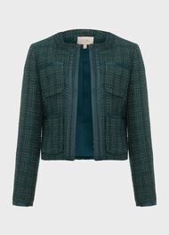 Estella Tweed Jacket, Deep Pine Green, hi-res