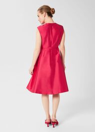 Petite Julietta Silk Blend Fit And Flare Dress, Fuchsia Pink, hi-res
