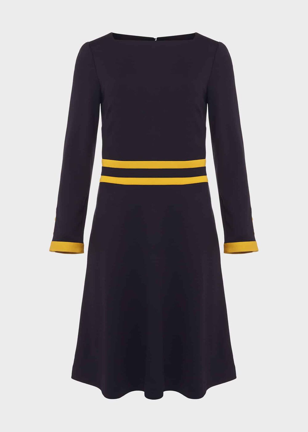 Vivian Ponte Dress, Navy Chartreuse, hi-res
