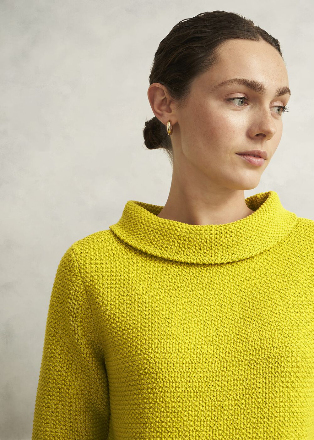 Camilla Cotton Jumper, Gold Chartreuse, hi-res