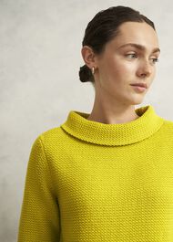 Camilla Cotton Jumper, Gold Chartreuse, hi-res