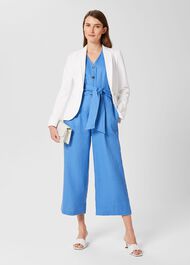Jayne Linen Jumpsuit , Azure Blue, hi-res