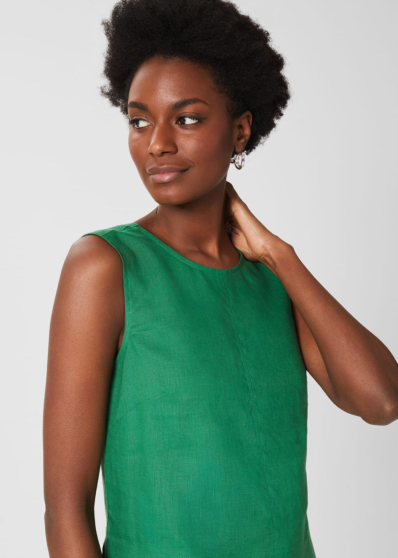 Halle Linen Top , Amazon Green, hi-res