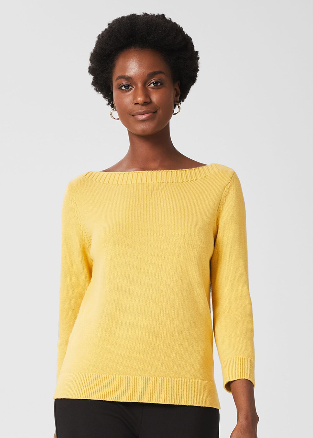 June Cotton Sweater, Corn Yellow, hi-res