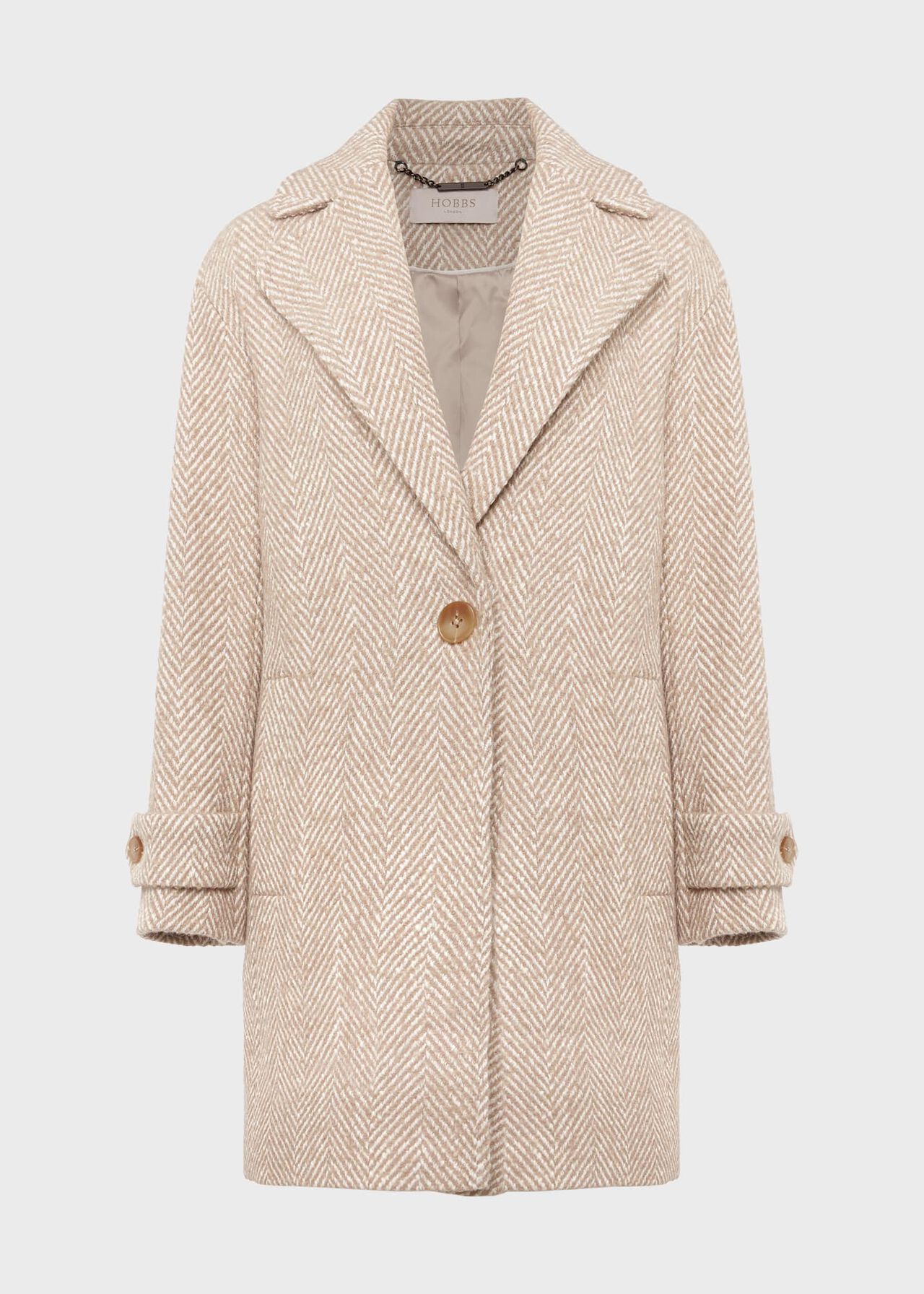 Carmen Coat With Wool , Biscuit Ivory, hi-res