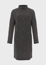 Malikah Knitted Dress, Charcoal Grey, hi-res