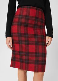 Daphne Wool Skirt, Red Black, hi-res