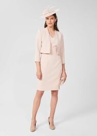 Frida V Neck Shift Dress, Pale Pink, hi-res