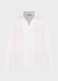 Elaine Pleat Shirt, Ivory, hi-res