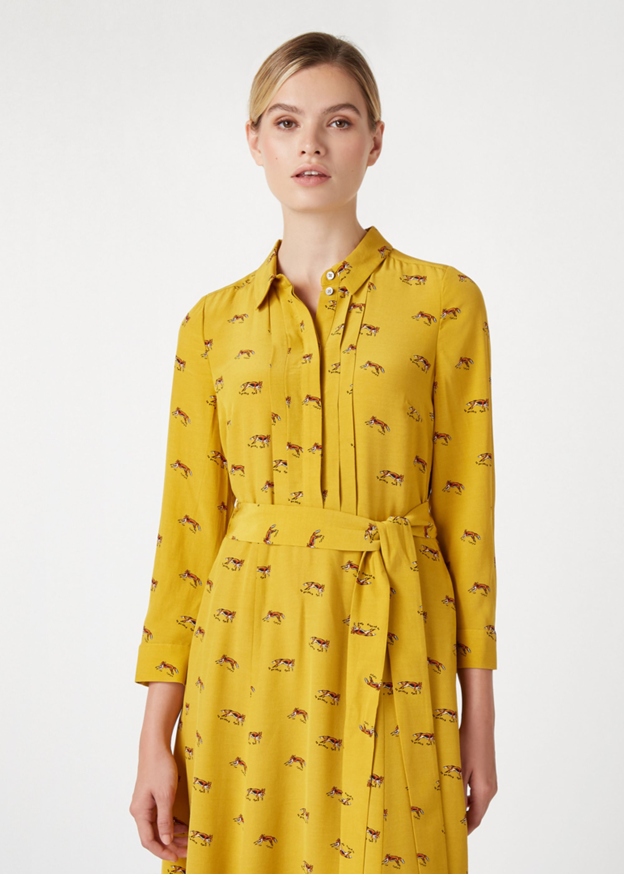 hobbs mustard dress