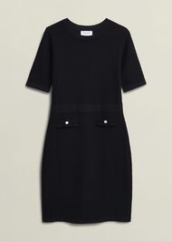 Petra Knitted Dress, Hobbs Black, hi-res