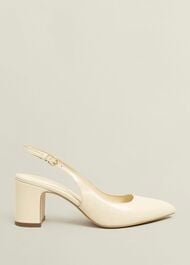Lily Leather Slingbacks, Buttercream, hi-res