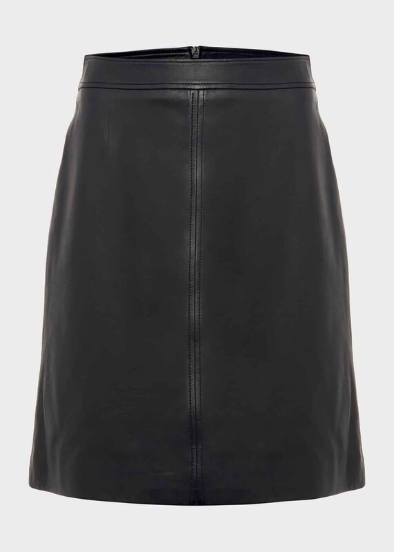 Annalise A Line Leather Skirt