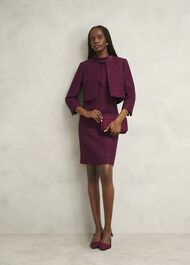 Prisha Sequin Tweed Jacket, Warm Plum, hi-res