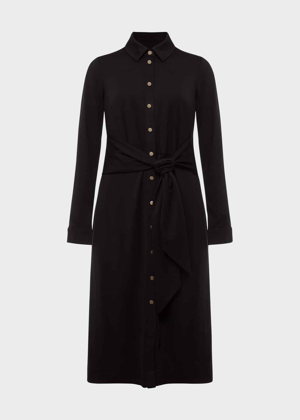 Karina Belted Jersey Dress , Black, hi-res