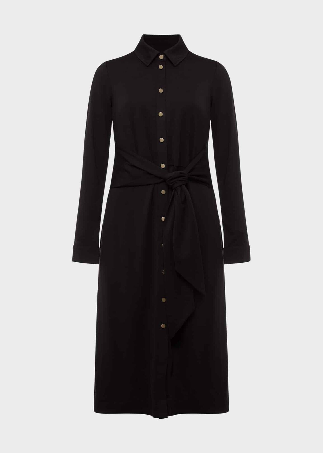 Karina Belted Jersey Dress , Black, hi-res