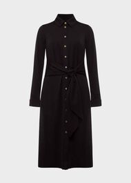 Karina Belted Jersey Dress , Black, hi-res
