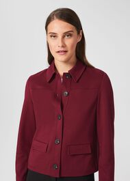 Zadie Jersey Jacket, Burgundy, hi-res