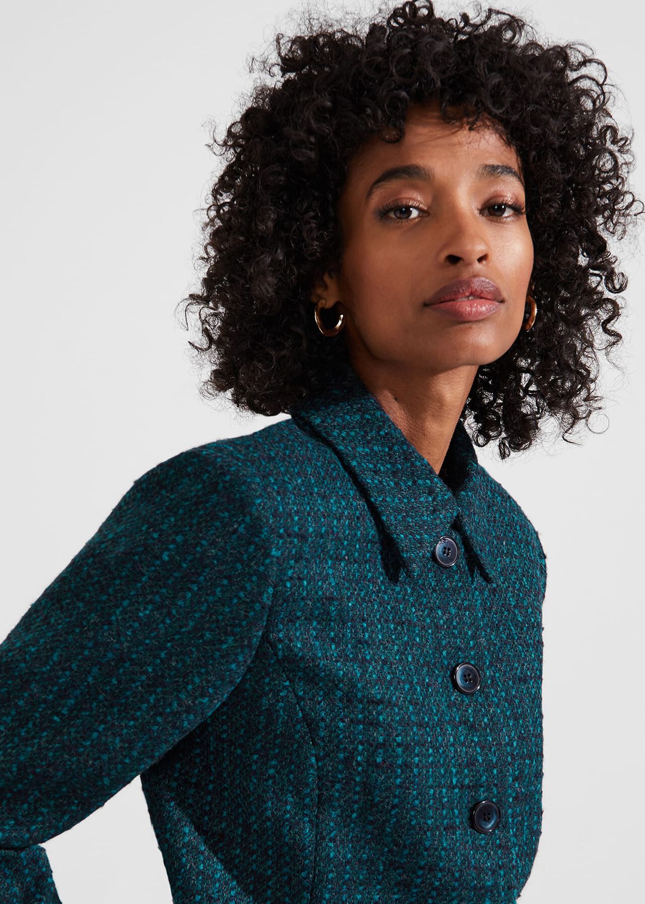 Teia Wool Jacket, Deep Teal Blue, hi-res