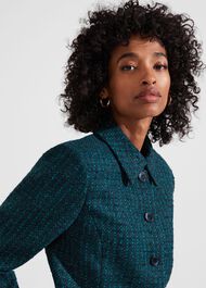 Teia Wool Jacket, Deep Teal Blue, hi-res