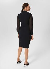 Stephanie Tux Shift Dress, Black, hi-res