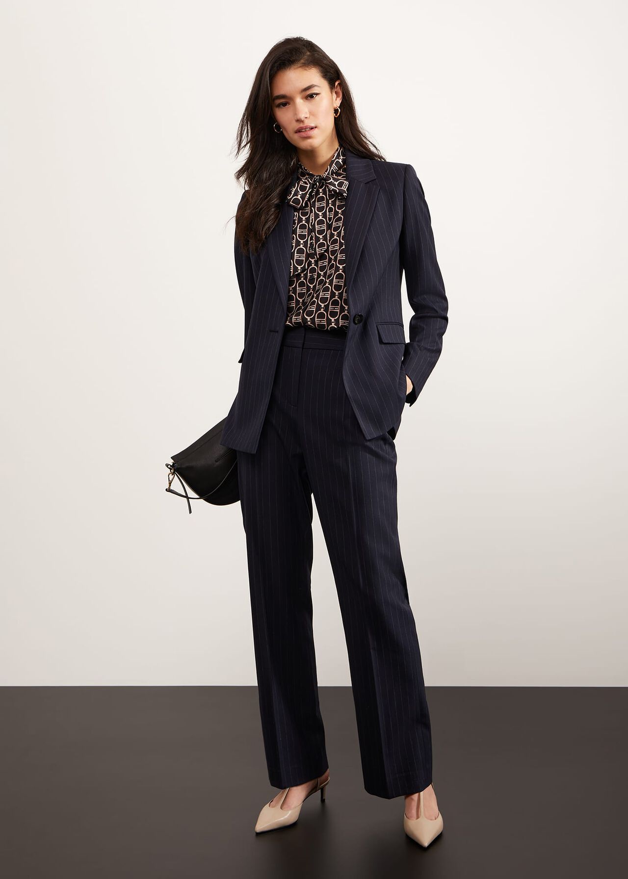 Ness Pinstripe Jacket, Navy Ivory, hi-res