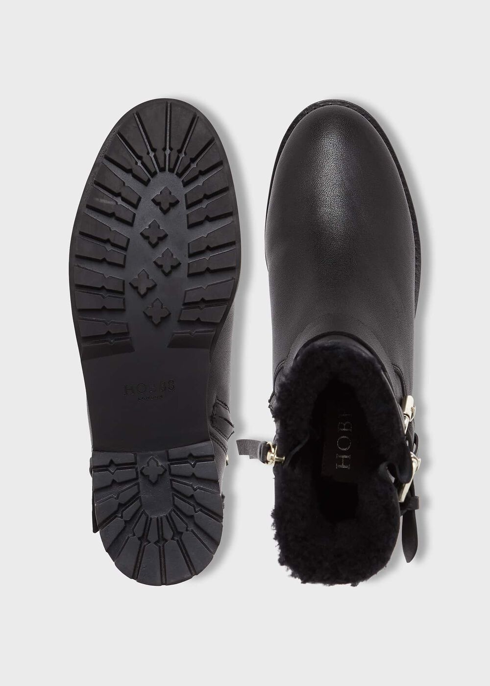 Philippa Leather Ankle Boots, Black, hi-res