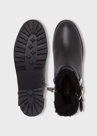 Philippa Leather Ankle Boots, Black, hi-res