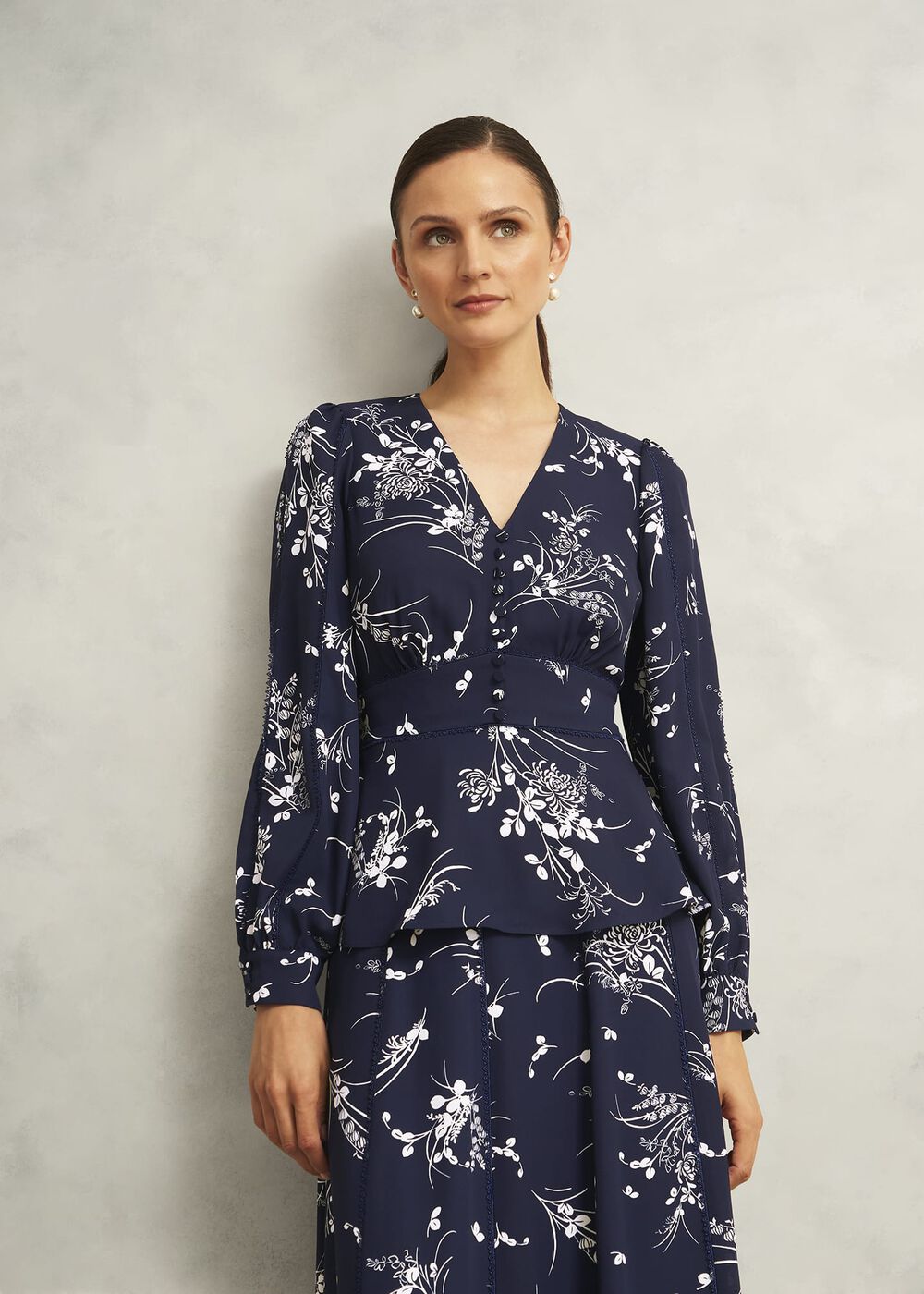 Brielle Trimmed Top, Midnight Multi, hi-res